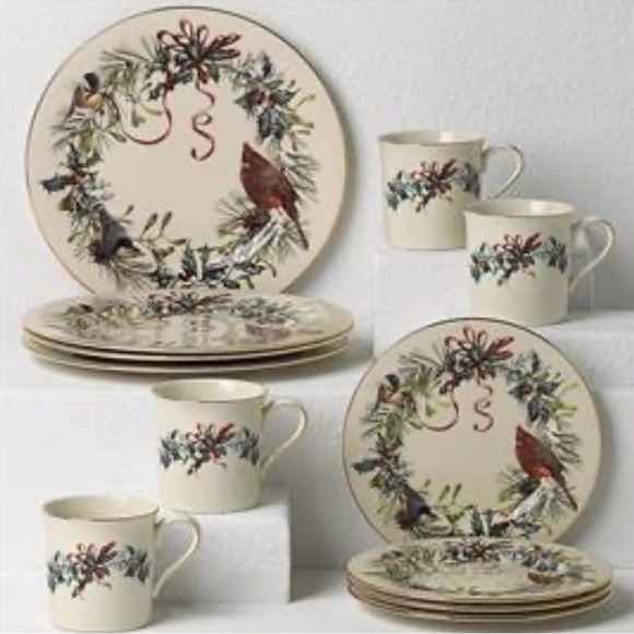 LENOX Winter Greetings 12-Piece 24K Gold Trimmed Dinnerware Set **New in Box** - Picture 4 of 6